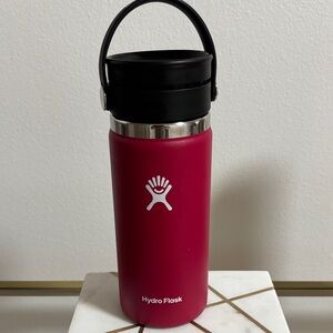 Hydro Flask Magenta Travel Bottle with Black Handle Lid